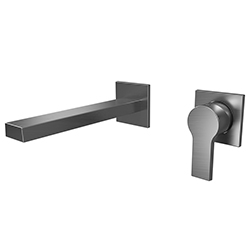 LAVABO MURAL OMEGA AVEC COLLECTEUR ET VIDAGE METAL BROSSE