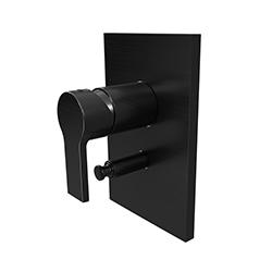 FACADE DOUCHE OMEGA 2 SORTIES ABS CHROME NOIR BROSSE