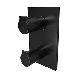 FACADE DOUCHE OMEGA 2 SORTIES CHROME NOIR BROSSE