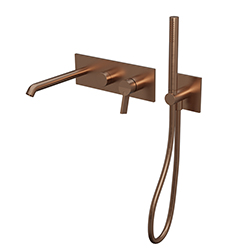 FACADE MITIGEUR BAIN DOUCHE 2 SORTIES PIEGA I OR ROSE BROSSE