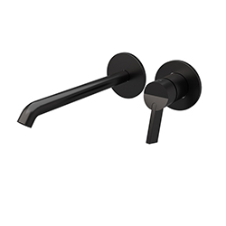 LAVABO MURAL PIEGA AVEC ROSACES 225 CHROME NOIR BROSSE 