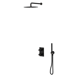 FACADE ENCASTREE THERMOSTATIQUE DOUCHE/BAIGNOIR INOX NOIR BROSSE
