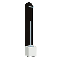 PORTE PAPIER SUR PIED ET PORTE BALAI SUR PIED H 64 CM NOIR MAT