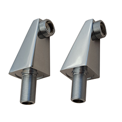 2 COLONNETTES CARREES 70 MM M3/4"- M1/2" CHROME***FIN