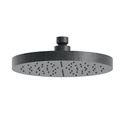 POMME DE DOUCHE LAITON RONDE D 19 CM CHROME NOIR BROSSE