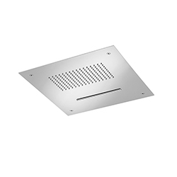 PLAFOND DOUCHE ENCASTRE 380-380 PLUIE + CASCADE CHROME