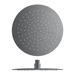 $ POMME DE DOUCHE SANDWICH INOX ROND D 25 CM METAL BROSSE