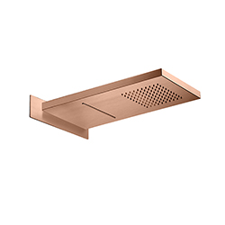POMME DE DOUCHE ENCASTREE 55/26 CM CARREE OR ROSE BROSSE