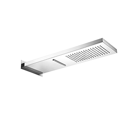 $ POMME DE DOUCHE ENCASTREE 53/16 CM CARRE PLUIE + CASCADE CHROME