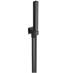 $ ENSEMBLE APPLIQUE PRISE D'EAU DOUCHETTE FLEXIBLE CARRE NOIRE