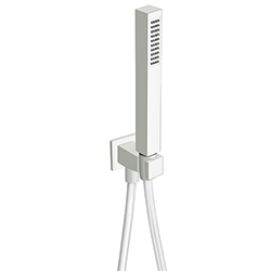 ENSEMBLE APPLIQUE PRISE D'EAU DOUCHETTE FLEXIBLE CARRE BLANC