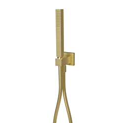 ENSEMBLE APPLIQUE PRISE D'EAU DOUCHETTE FLEXIBLE OR BROSSE