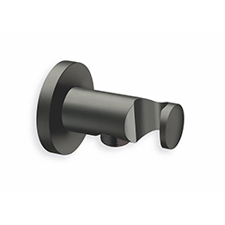 APPLIQUE PRISE D'EAU RONDE CHROME NOIR BROSSE
