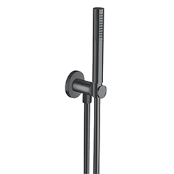 APPLIQUE PRISE D'EAU DOUCHETTE FLEXIBLE CHROME NOIR BROSSE