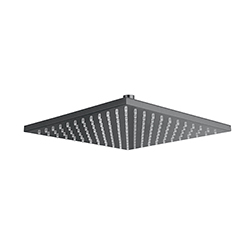POMME DE DOUCHE CARREE 30X30 LAITON CHROME NOIR BROSSE