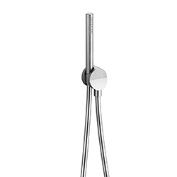 ENSEMBLE APPLIQUE PRISE D'EAU DOUCHETTE FLEXIBLE PIEGA INOX BROSSÉ