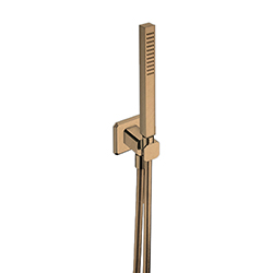 ENSEMBLE APPLIQUE PRISE D'EAU DOUCHETTE FLEXIBLE CARRE CHROME 