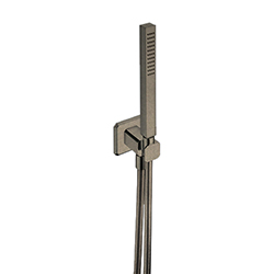ENSEMBLE APPLIQUE PRISE D'EAU DOUCHETTE FLEXIBLE CARRE METAL BROSSE