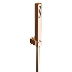 KIT SUPPORT CARRE + DOUCHETTE CARRE OR ROSE BROSSE
