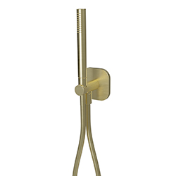 ENSEMBLE APPLIQUE PRISE D'EAU ROND PLAQUE XXL OR BROSSE