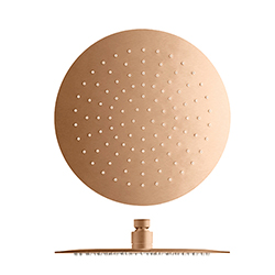 POMME DE DOUCHE SANDWICH INOX RONDE OR ROSE BROSSE