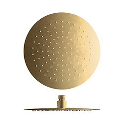 POMME DE DOUCHE SANDWICH INOX RONDE OR BROSSE