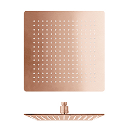 POMME DE DOUCHE SANDWICH INOX CARRE OR ROSE BROSSE