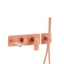 BAIN DOUCHE MURAL PROFILO ENCASTRE 2 SORTIES OR ROSE BROSSE