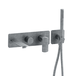 BAIN DOUCHE MURAL PROFILO ENCASTRE 2 SORTIES METAL BROSSE