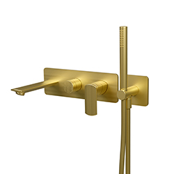 BAIN DOUCHE MURAL PROFILO ENCASTRE 2 SORTIES OR BROSSE