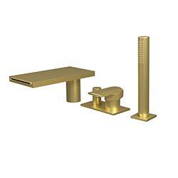 BAIN DOUCHE MITIGEUR COMPLET PROFILO SUR GORGE OR BROSSE