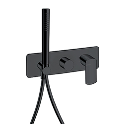 DOUCHE MURAL PROFILO ENCASTRE 2 SORTIES BLACK MAT