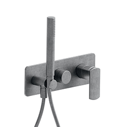 MITIGEUR DOUCHE MURAL PROFILO ENCASTRE 2 SORTIES METAL BROSSE