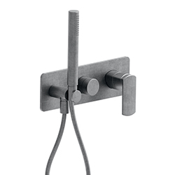 MITIGEUR DOUCHE MURAL PROFILO ENCASTRE 3 SORTIES METAL BROSSE