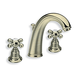 #LAVABO PARIGI 3 TROUS METAL BROSSE +VIDAGE