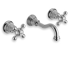 #LAVABO PARIGI MURAL 3 TROUS CHROME + VIDAGE UP&DOWN