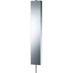 ARMOIRE COLONNE PIVOTANTE INOX + MIROIR+6 ETAGERES VERRE TRANSPARENT