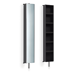 ARMOIRE COLONNE PIVOTANTE BLACKMAT + MIROIR+6 ETAGERES