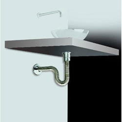 PASSE-PARTOUT SIPHON FLEXIBLE D32 L50 CM METAL CHROME