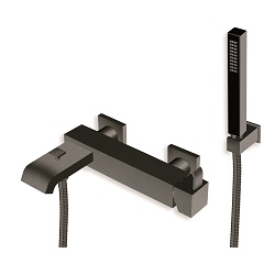 BAIN DOUCHE QUADRI MITIGEUR NOIR AVEC ACCESSOIRES