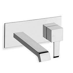 LAVABO MURAL QUADRI AVEC PLAQUE SAILLIE 18 CM CHROME EX QM276