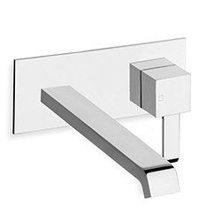 LAVABO MURAL QUADRI AVEC PLAQUE SAILLIE 225 CM CHROME EX QM278