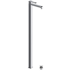 LAVABO SUR PIED QUADRI CHROME