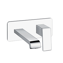 LAVABO MURAL QUADRI S AVEC PLAQUE SAILLIE 18 CM CHROME EX QS266