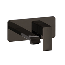 #LAVABO MURAL QUADRI S AVEC PLAQUE SAILLIE 18 CM CHROME NOIR***FIN