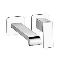 LAVABO MURAL REGULAR QUADRI S 2 TROUS BEC 18 CM CHROME EX QS267