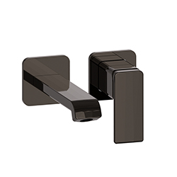 FACADE LAVABO MURAL QUADRI S 2 TROUS BEC 18 CM CHROME NOIR