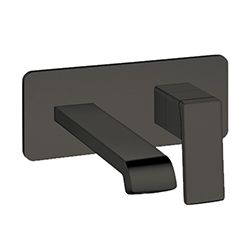 #LAVABO MURAL QUADRI S AVEC PLAQUE 18 CM CHROME NOIR***QS256