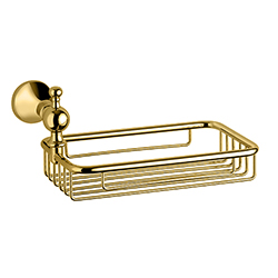 #PORTE SAVON PANIER EN LAITON REGENCY MURAL OR