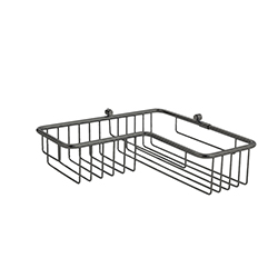 PANIER DE DOUCHE D'ANGLE 27*27*7 CM CHROME NOIR BROSSE